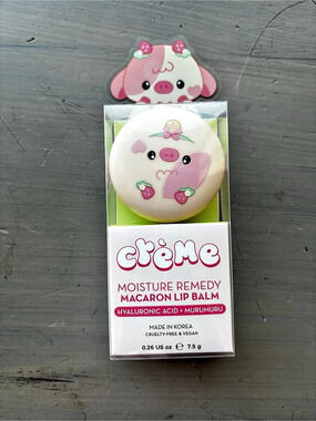 The Creme Shop  Moisture Remedy Macaron Lip Balm Pink Macaron Lip Balm NWT